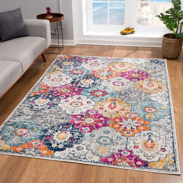 Savannah Mid-Century Modern Contemporary Blue Rug - 4' x 6'