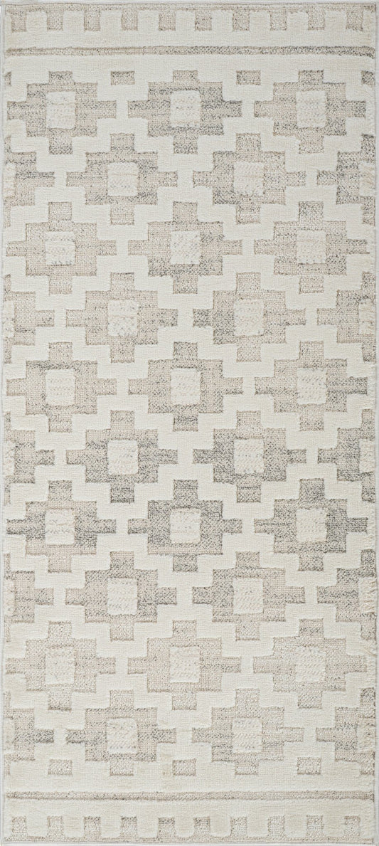 Astra Modern Abstract Beige Rug - 2' x 5'