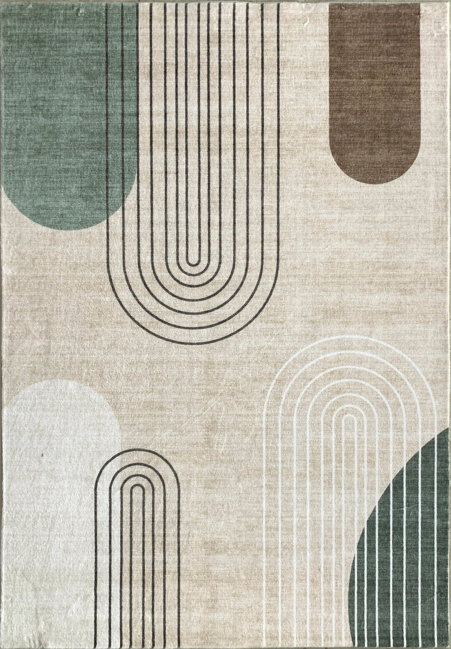 cozy collective-  Eclipse Mid-Century Modern Abstract Beige Rug - 4' x 6'