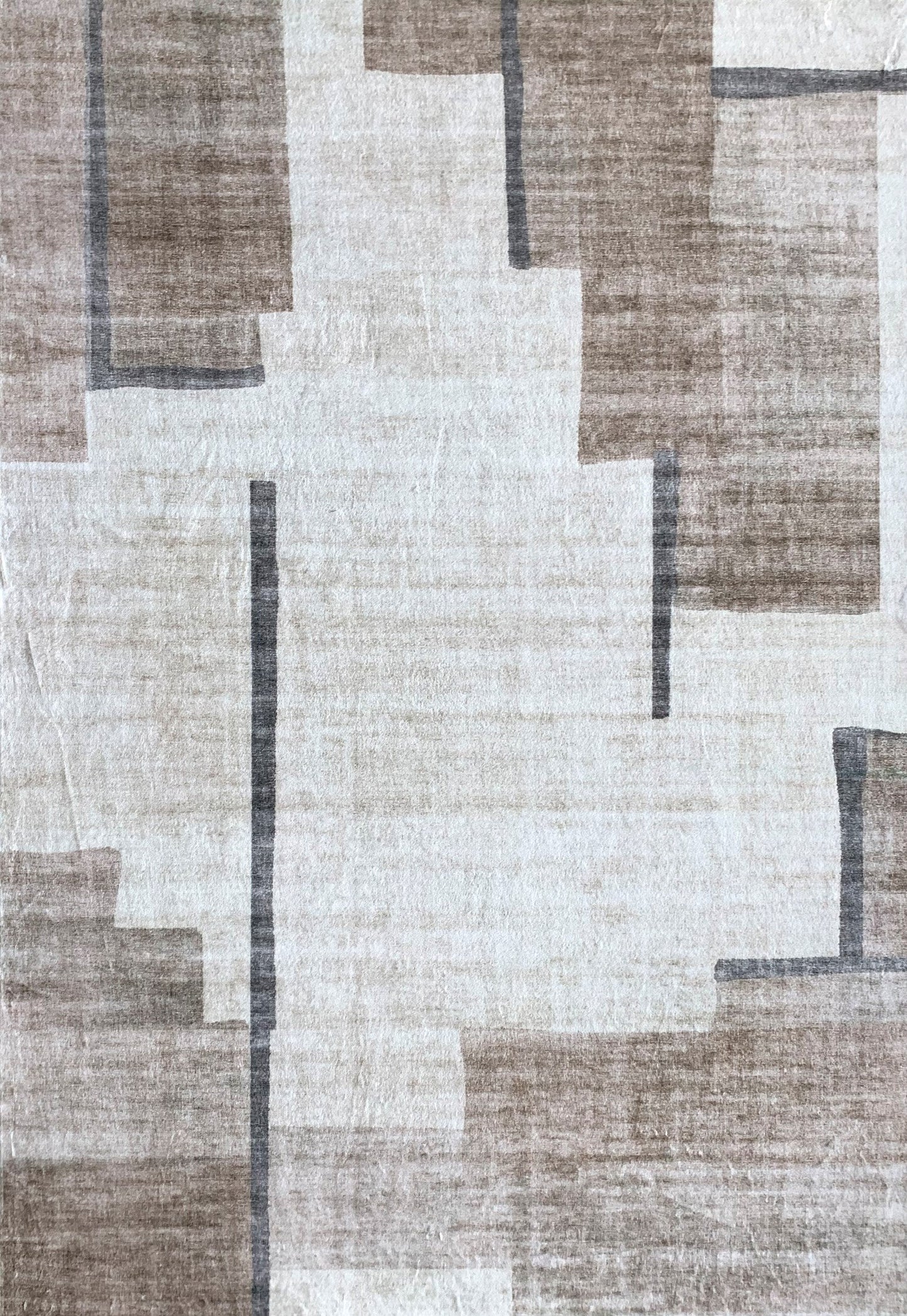 Eclipse Mid-Century Modern Geometric Beige Rug - 5' x 8'