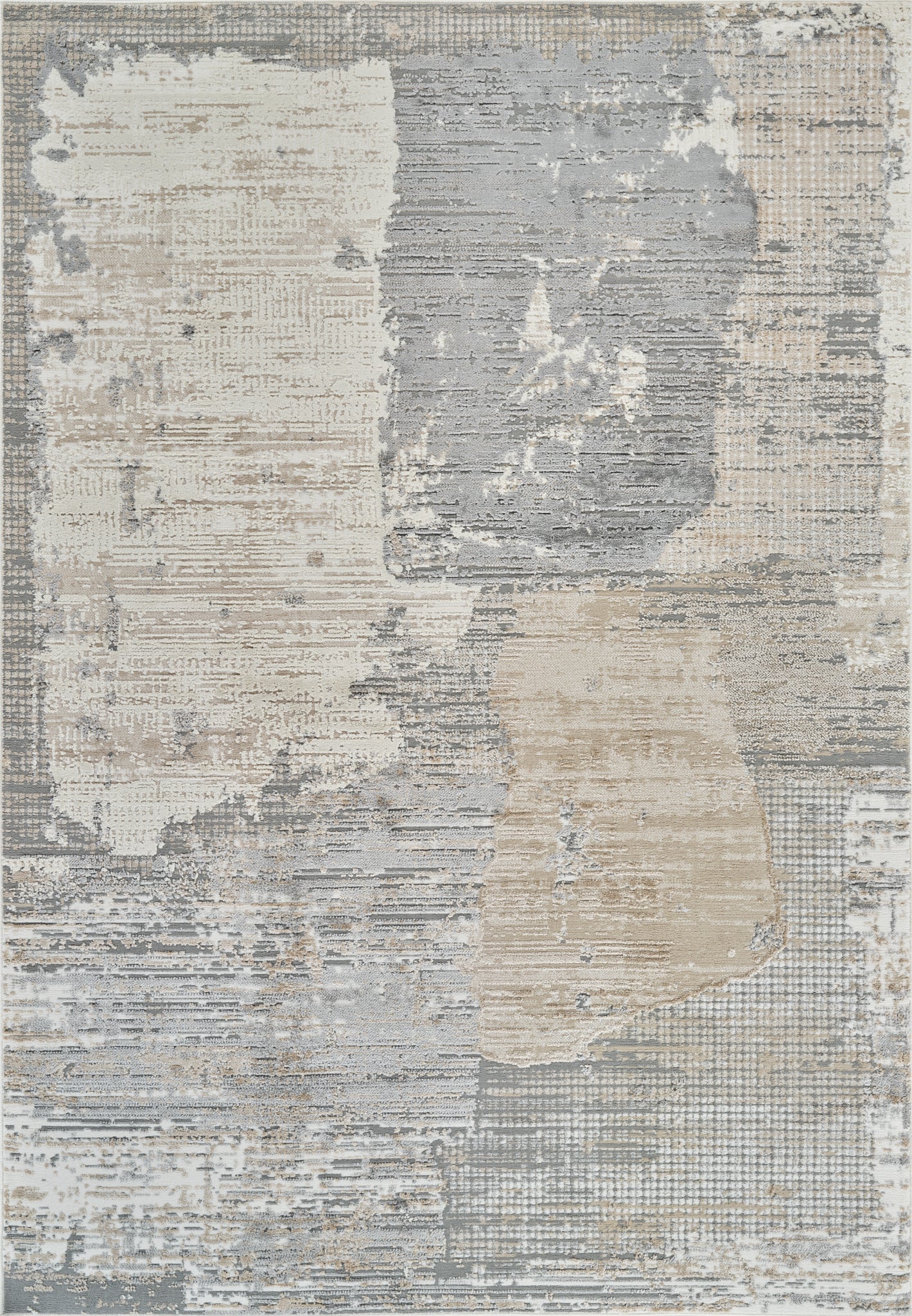 Cozy Collective-Abstract Modern Cream Rug - 4' x 6'